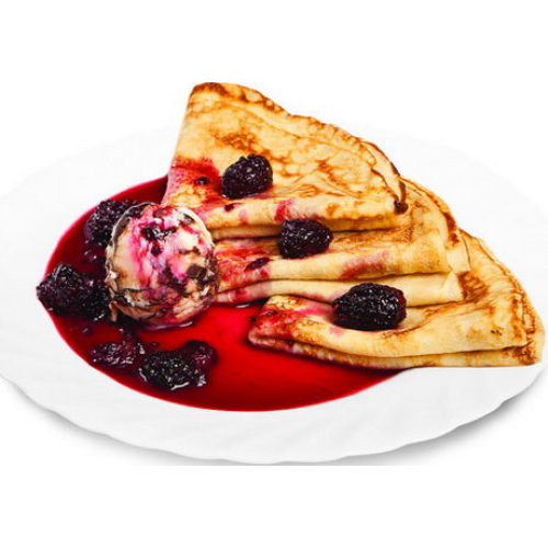 Bleet pancakes with blackberry jam