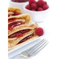 Pancakes with raspberry jam