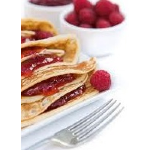 Pancakes with raspberry jam