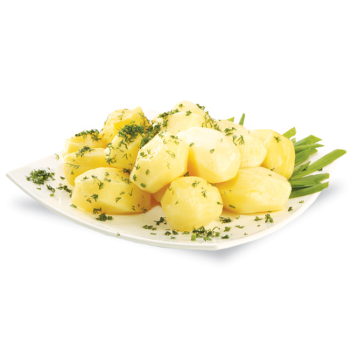 Boiled potatoes with frying and onions